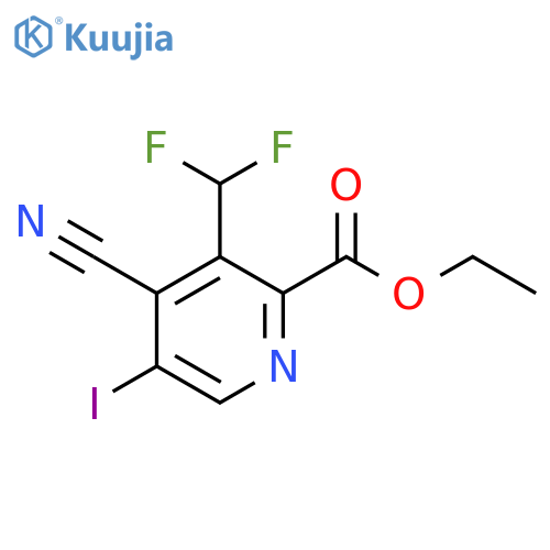 Ethyl 4-cyano-3-(difluoromethyl)-5-iodopyridine-2-carboxylate structure