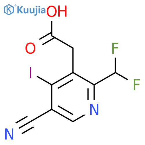 5-Cyano-2-(difluoromethyl)-4-iodopyridine-3-acetic acid structure