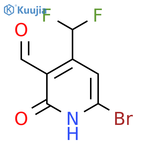 6-Bromo-4-(difluoromethyl)-2-hydroxypyridine-3-carboxaldehyde structure