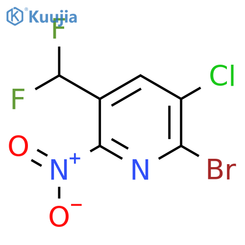 2-Bromo-3-chloro-5-(difluoromethyl)-6-nitropyridine structure