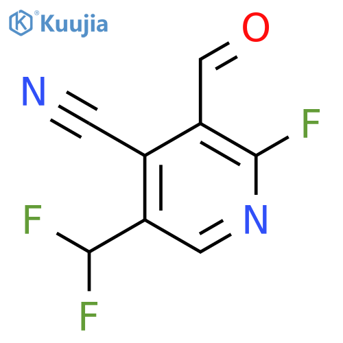 4-Cyano-5-(difluoromethyl)-2-fluoropyridine-3-carboxaldehyde structure