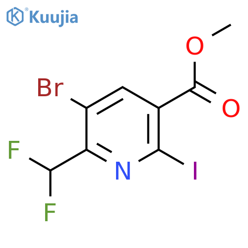 Methyl 3-bromo-2-(difluoromethyl)-6-iodopyridine-5-carboxylate structure