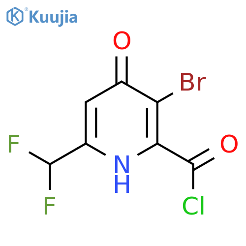 3-Bromo-6-(difluoromethyl)-4-hydroxypyridine-2-carbonyl chloride structure