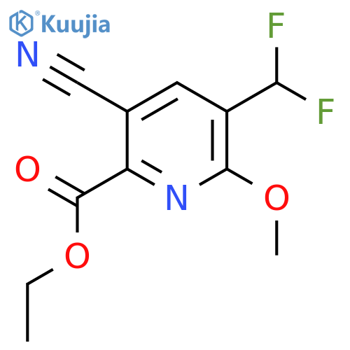 Ethyl 3-cyano-5-(difluoromethyl)-6-methoxypyridine-2-carboxylate structure
