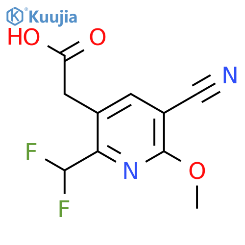 3-Cyano-6-(difluoromethyl)-2-methoxypyridine-5-acetic acid structure