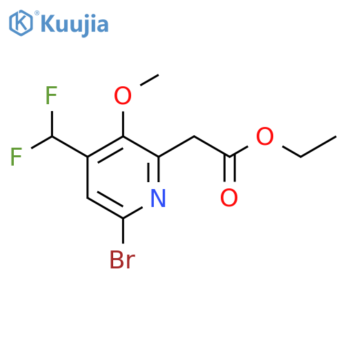 Ethyl 6-bromo-4-(difluoromethyl)-3-methoxypyridine-2-acetate structure
