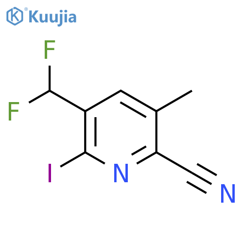 2-Cyano-5-(difluoromethyl)-6-iodo-3-methylpyridine structure