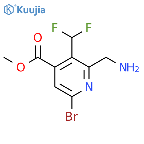 Methyl 2-(aminomethyl)-6-bromo-3-(difluoromethyl)pyridine-4-carboxylate structure