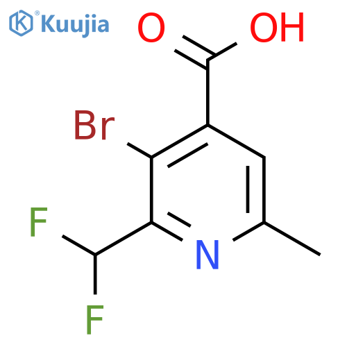 3-Bromo-2-(difluoromethyl)-6-methylpyridine-4-carboxylic acid structure