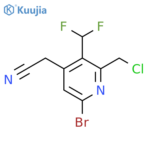 6-Bromo-2-(chloromethyl)-3-(difluoromethyl)pyridine-4-acetonitrile structure