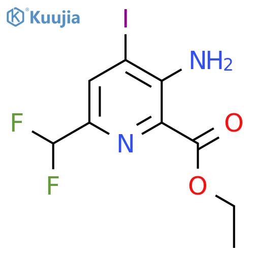 Ethyl 3-amino-6-(difluoromethyl)-4-iodopyridine-2-carboxylate structure