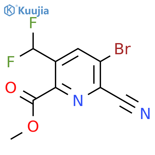 Methyl 3-bromo-2-cyano-5-(difluoromethyl)pyridine-6-carboxylate structure