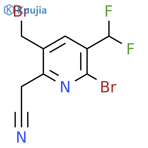 2-Bromo-5-(bromomethyl)-3-(difluoromethyl)pyridine-6-acetonitrile structure
