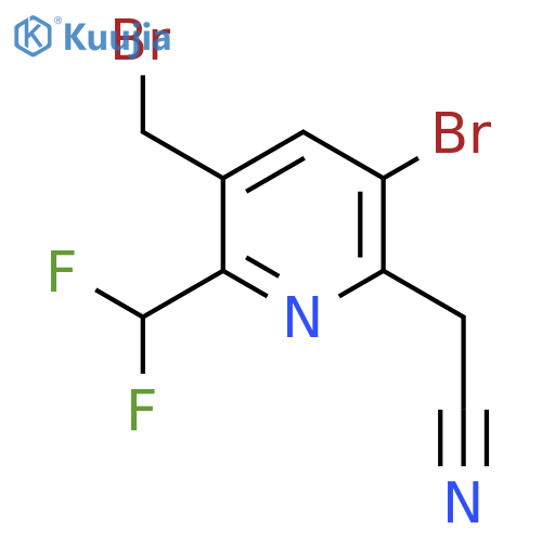 3-Bromo-5-(bromomethyl)-6-(difluoromethyl)pyridine-2-acetonitrile structure
