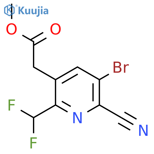 Methyl 3-bromo-2-cyano-6-(difluoromethyl)pyridine-5-acetate structure