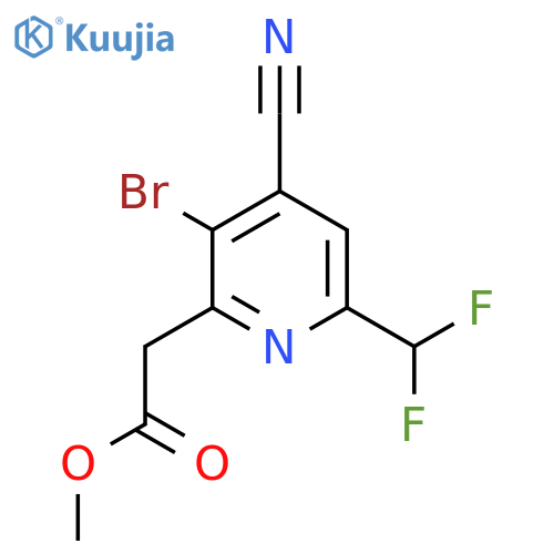 Methyl 3-bromo-4-cyano-6-(difluoromethyl)pyridine-2-acetate structure