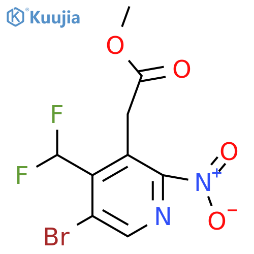 Methyl 5-bromo-4-(difluoromethyl)-2-nitropyridine-3-acetate structure