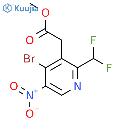 Methyl 4-bromo-2-(difluoromethyl)-5-nitropyridine-3-acetate structure