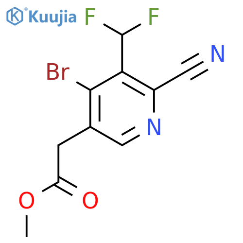 Methyl 4-bromo-2-cyano-3-(difluoromethyl)pyridine-5-acetate structure