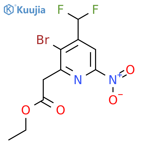 Ethyl 3-bromo-4-(difluoromethyl)-6-nitropyridine-2-acetate structure