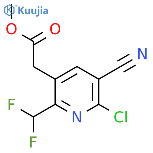 Methyl 2-chloro-3-cyano-6-(difluoromethyl)pyridine-5-acetate structure