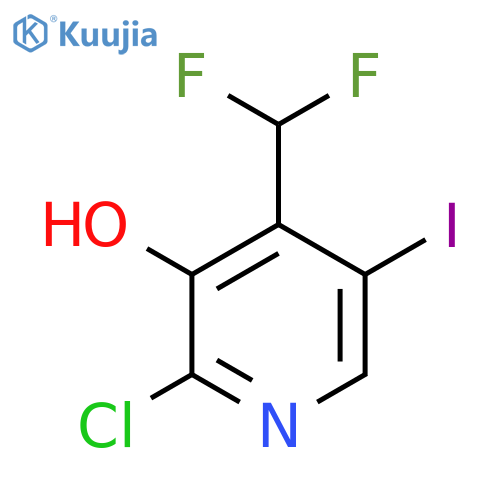 2-Chloro-4-(difluoromethyl)-3-hydroxy-5-iodopyridine structure