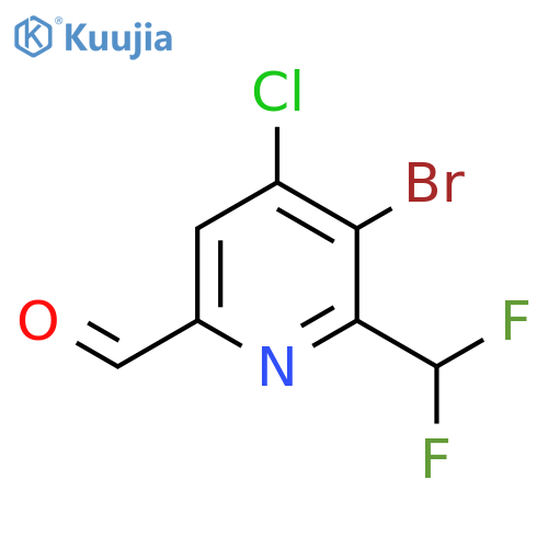 3-Bromo-4-chloro-2-(difluoromethyl)pyridine-6-carboxaldehyde structure