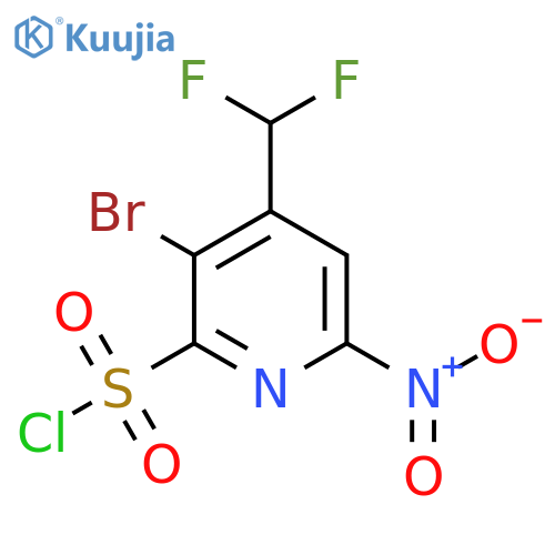 3-Bromo-4-(difluoromethyl)-6-nitropyridine-2-sulfonyl chloride structure