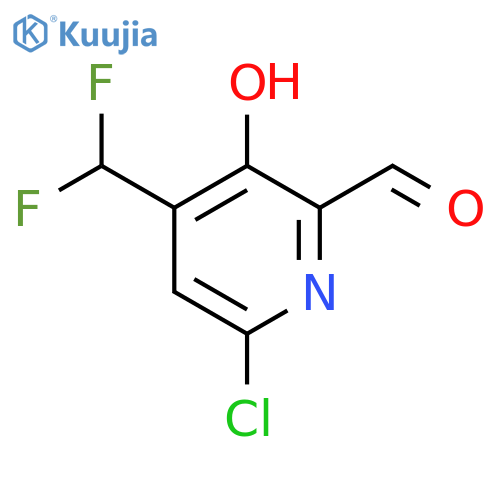 6-Chloro-4-(difluoromethyl)-3-hydroxypyridine-2-carboxaldehyde structure