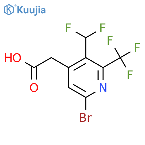 6-Bromo-3-(difluoromethyl)-2-(trifluoromethyl)pyridine-4-acetic acid structure