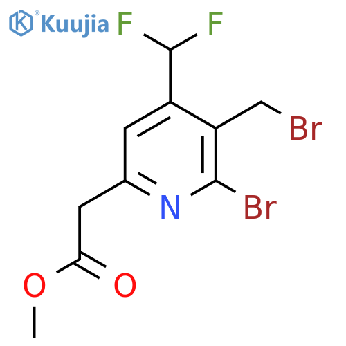 Methyl 2-bromo-3-(bromomethyl)-4-(difluoromethyl)pyridine-6-acetate structure
