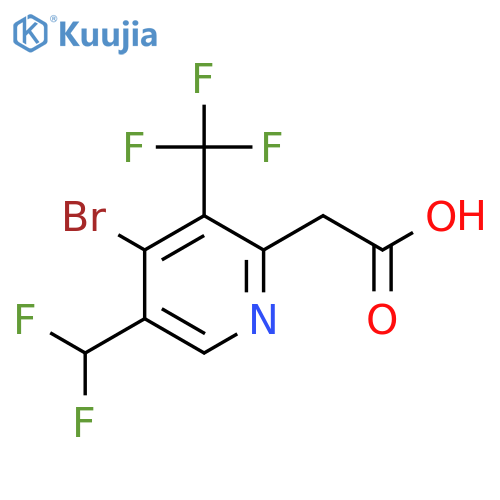 4-Bromo-5-(difluoromethyl)-3-(trifluoromethyl)pyridine-2-acetic acid structure