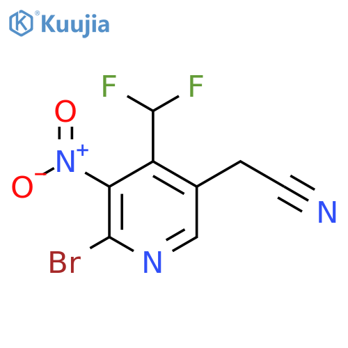 2-Bromo-4-(difluoromethyl)-3-nitropyridine-5-acetonitrile structure