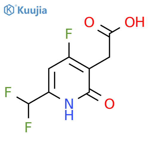 6-(Difluoromethyl)-4-fluoro-2-hydroxypyridine-3-acetic acid structure