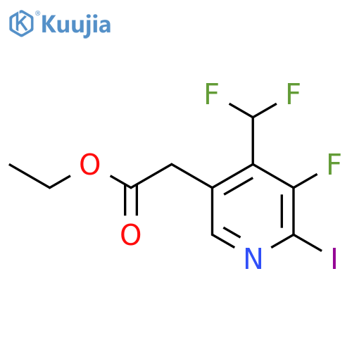 Ethyl 4-(difluoromethyl)-3-fluoro-2-iodopyridine-5-acetate structure