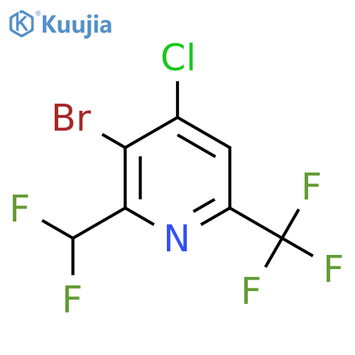 3-Bromo-4-chloro-2-(difluoromethyl)-6-(trifluoromethyl)pyridine structure
