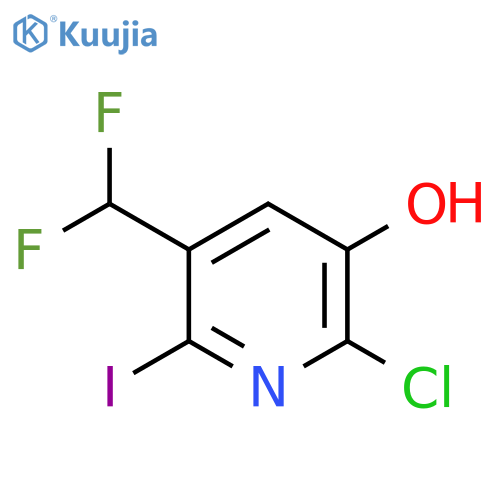 2-Chloro-5-(difluoromethyl)-3-hydroxy-6-iodopyridine structure