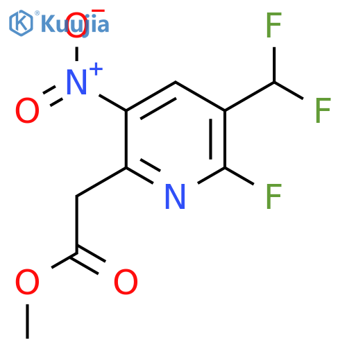 Methyl 3-(difluoromethyl)-2-fluoro-5-nitropyridine-6-acetate structure