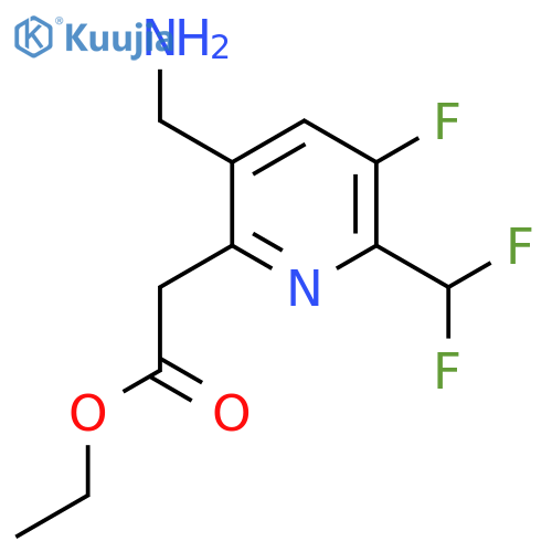 Ethyl 5-(aminomethyl)-2-(difluoromethyl)-3-fluoropyridine-6-acetate structure