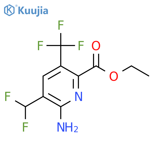 Ethyl 2-amino-3-(difluoromethyl)-5-(trifluoromethyl)pyridine-6-carboxylate structure