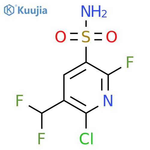 2-Chloro-3-(difluoromethyl)-6-fluoropyridine-5-sulfonamide structure