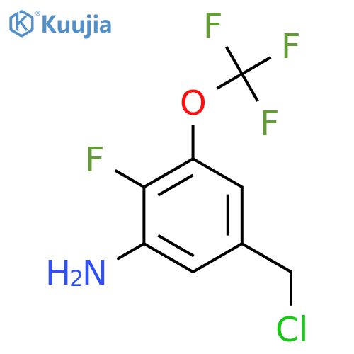 3-Amino-4-fluoro-5-(trifluoromethoxy)benzyl chloride structure