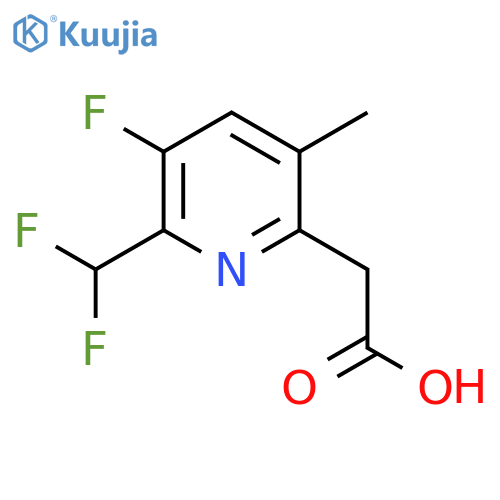2-(Difluoromethyl)-3-fluoro-5-methylpyridine-6-acetic acid structure