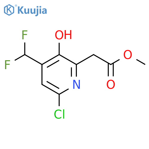 Methyl 6-chloro-4-(difluoromethyl)-3-hydroxypyridine-2-acetate structure