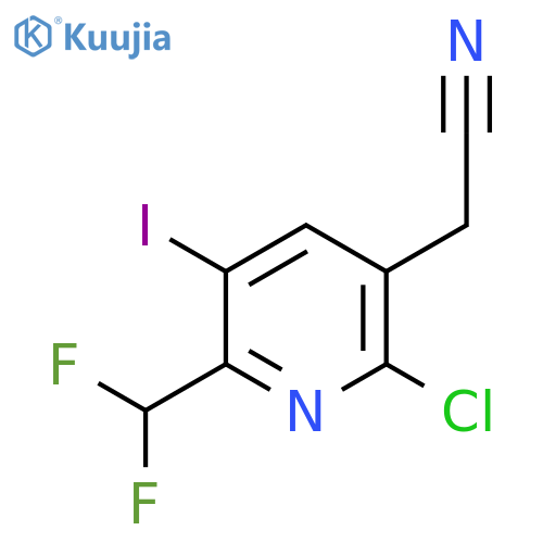 2-Chloro-6-(difluoromethyl)-5-iodopyridine-3-acetonitrile structure