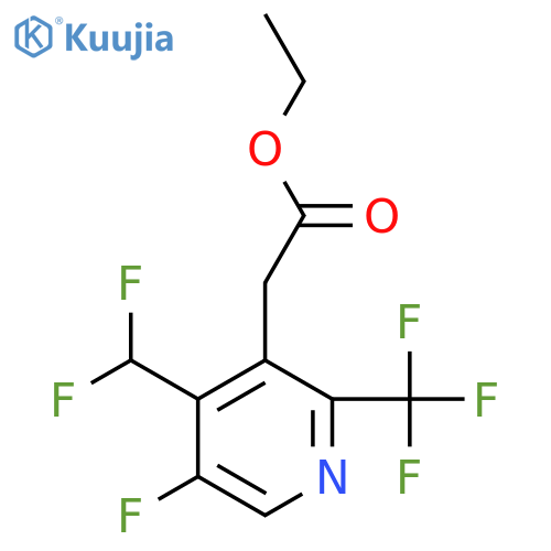 Ethyl 4-(difluoromethyl)-5-fluoro-2-(trifluoromethyl)pyridine-3-acetate structure