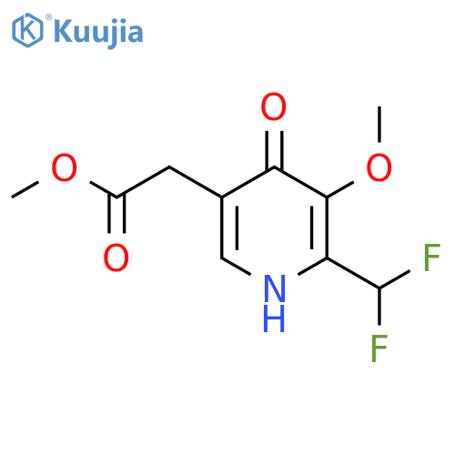Methyl 2-(difluoromethyl)-4-hydroxy-3-methoxypyridine-5-acetate structure