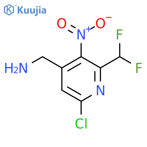 4-(Aminomethyl)-6-chloro-2-(difluoromethyl)-3-nitropyridine structure