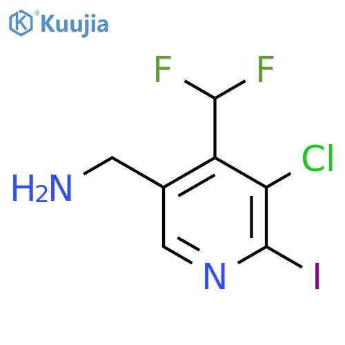 5-(Aminomethyl)-3-chloro-4-(difluoromethyl)-2-iodopyridine structure