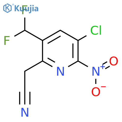 3-Chloro-5-(difluoromethyl)-2-nitropyridine-6-acetonitrile structure
